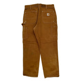 Made In USA Carhartt Double Knee Carpenter Pants - 33W 30L Brown Cotton