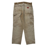 Dickies Carpenter Trousers - 34W 30L Beige Cotton