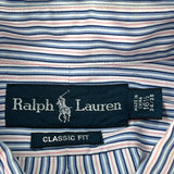 Ralph Lauren Striped Shirt - Large Blue Cotton