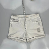Levis Denim Shorts - 32W UK 12 White Cotton