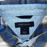 Age 7 Tommy Hilfiger Checked Short Sleeve Shirt - Small Multicoloured Cotton
