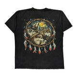 Wolf Design Rock Chang Graphic T-Shirt - XL Black Cotton