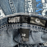 Southpole Graphic Denim Shorts - 31W 13L Blue Denim