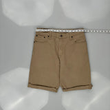 569 Levis Denim Shorts - 32W 10L Khaki Cotton