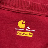 Carhartt Spellout Long Sleeve T-Shirt - XL Red Cotton