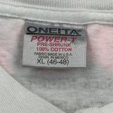 Oneita Graphic T-Shirt - XL White Cotton