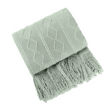 Anycozy Gray Faux Cashmere Throw Blanket – Diamond Knit Sofa Cover & Home Decor Accent