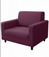 Anyhouz 1 Seater Sofa Cover Plain Bean Paste Red Style and Protection For Living Room Sofa Chair Elastic Stretchable Slipcover