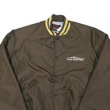 PLA-JAC Mens Brown & Yellow Button Jacket XS Polyester Blend Plain Vintage