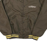 PLA-JAC Mens Brown & Yellow Button Jacket XS Polyester Blend Plain Vintage