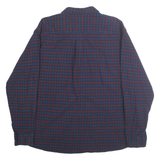 DICKIES Mens Blue & Maroon Check Shirt 2XL Cotton Long Sleeve Workwear Relaxed