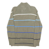 TOMMY HILFIGER Boys Beige & Blue Patterned Pullover V-Neck Basic Knit XL Cotton
