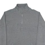 COSMOS JEANS Mens Grey 1/4 Zip Sweatshirt XL Cotton Blend Comfortable Casual