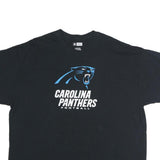 NFL Mens Black Carolina Panthers Football Graphic T-Shirt 2XL Crew Neck Short