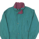 Womens Green & Purple Plain Zip Jacket L Polyester Blend Lightweight Casual