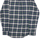 CROFT & BARROW Mens Blue Green White Check Shirt S Button-Down Collar Long