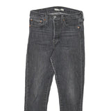 LEVI'S Womens Slim Black Denim Skinny Jeans W27 L25 Button Closure Casual