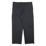DICKIES Mens Black Regular Fit Straight Trousers Cotton Blend Zip W38 L30