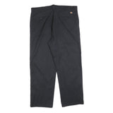 DICKIES Mens Black Regular Fit Straight Trousers Cotton Blend Zip W38 L30