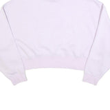 NIKE Womens Lilac Purple Crew Neck M Small Swoosh Logo Cropped Sweatshirt