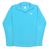 HELLY HANSEN Womens Blue Pullover Plain Jumper 1/4 Zip Stand-Up Collar Fleece M