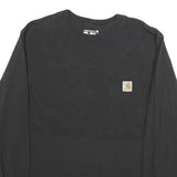 CARHARTT Mens Black Pocket Long Sleeve Crew Neck T-Shirt S Cotton Workwear