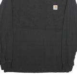 CARHARTT Mens Black Pocket Long Sleeve Crew Neck T-Shirt S Cotton Workwear