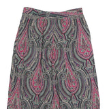 J.G HOOK Womens Pink & Purple Paisley Midi Nylon Skirt L Stylish Patterned