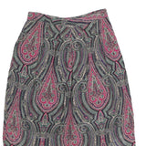 J.G HOOK Womens Pink & Purple Paisley Midi Nylon Skirt L Stylish Patterned