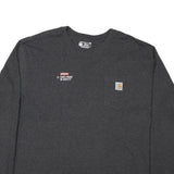 CARHARTT Mens Charcoal Grey Long Sleeve Crew Neck XL Cotton Blend Safety T-Shirt