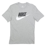 NIKE Mens Grey Crew Neck Short Sleeve S Cotton Graphic T-Shirt Sweat Casual