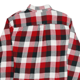 CHAPS Mens Red Black & Grey Check Shirt L Cotton Blend Long Sleeve Button