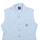 MAMMUT Womens Blue Check Sleeveless Shirt M Lightweight Summer Top Outdoor