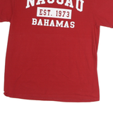 DELTA Mens Red Nassau Bahamas Graphic T-Shirt M Short Sleeve Crew Neck Casual