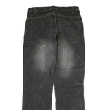 J.F.GEE Mens Jeans Black Regular Straight Denim Medium W32 L34 Cotton Zip