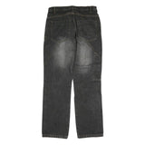 J.F.GEE Mens Jeans Black Regular Straight Denim Medium W32 L34 Cotton Zip