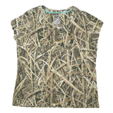 MOSSY OAK Womens Brown & Green Camo Graphic T-Shirt XL Crew Neck Short Sleeve