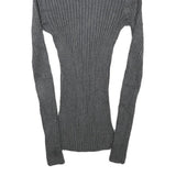INC Womens Grey Plain Pullover Roll Neck Basic Knit M Rayon Jumper