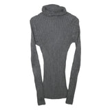 INC Womens Grey Plain Pullover Roll Neck Basic Knit M Rayon Jumper
