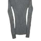 INC Womens Grey Plain Pullover Roll Neck Basic Knit M Rayon Jumper