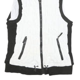 CALVIN KLEIN Womens Black & White Zip Jacket XL Polyester Blend Puffer