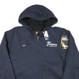 BERNE Mens Navy Blue Therma Zip Jacket 2XL Polyester Blend Hooded Workwear