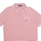 POLO RALPH LAUREN Mens Red & White Striped Short Sleeve Polo Shirt M Classic Fit