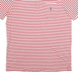 POLO RALPH LAUREN Mens Red & White Striped Short Sleeve Polo Shirt M Classic Fit