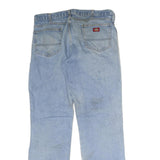 DICKIES Mens Jeans Blue Regular Straight Denim Light W38 L36 Workwear Zip