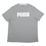 PUMA Mens Grey Cotton Blend Classic T-Shirt 2XL Short Sleeve Crew Neck Logo