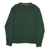 NAUTICA Mens Green Patterned Jumper Crew Neck Basic Knit XL Cotton Blend Casual