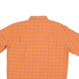 MAMMUT Mens Orange Check Outdoor Short Sleeve Shirt L Lightweight Casual
