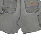CARHARTT Mens Shorts Grey Casual Cotton Blend XL W34 Distressed