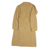 FASHION EXPLORE Womens Beige Classic Jacket M Cotton Plain Belted Long Sleeve